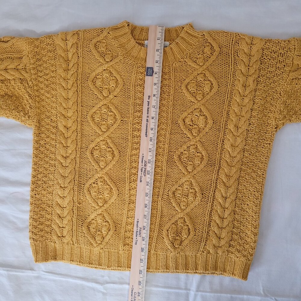 Vintage Yellow Cable Knit Sweater Pullover Limited Express   Size S - Picture 7 of 15